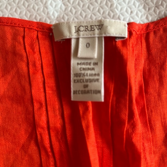 J. Crew 100% Linen Sleeveless Red Top, Size 0 ❤️ - Picture 4 of 5